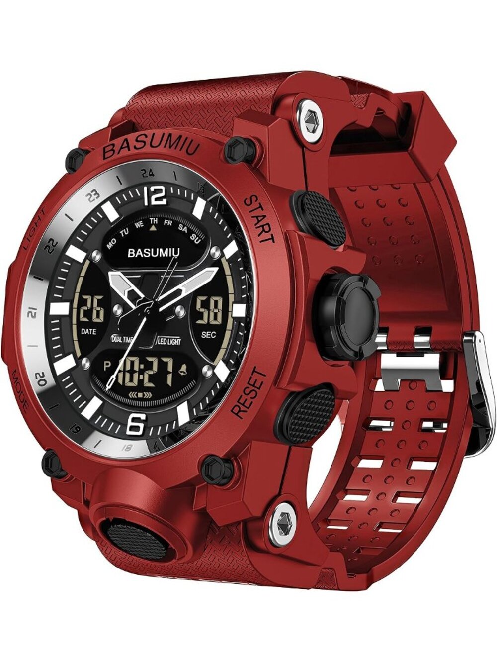 Men's Red Military Dive Tactical Digital Waterproof Stylish Luxury Wrist Watch